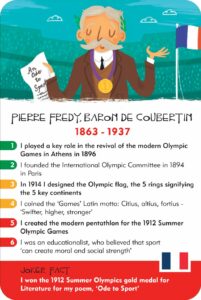 Pierre de Coubertin's card from History Heroes: SPORTS HEROES