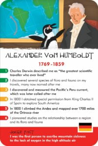 Alexander von Humboldt, explorers, History Heroes, card game