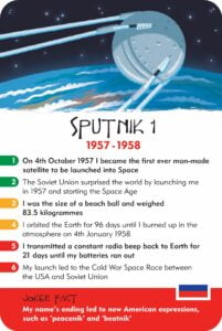 History Heroes sputnik 1 space card game