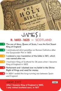 History Heroes KINGS & QUEENS James I card