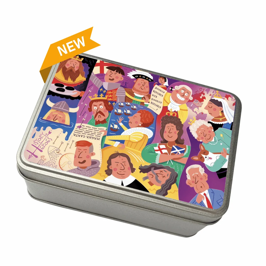 Pick & Mix History Heroes Twin Card Games with KINGS & QUEENS Gift Tin - Image 2