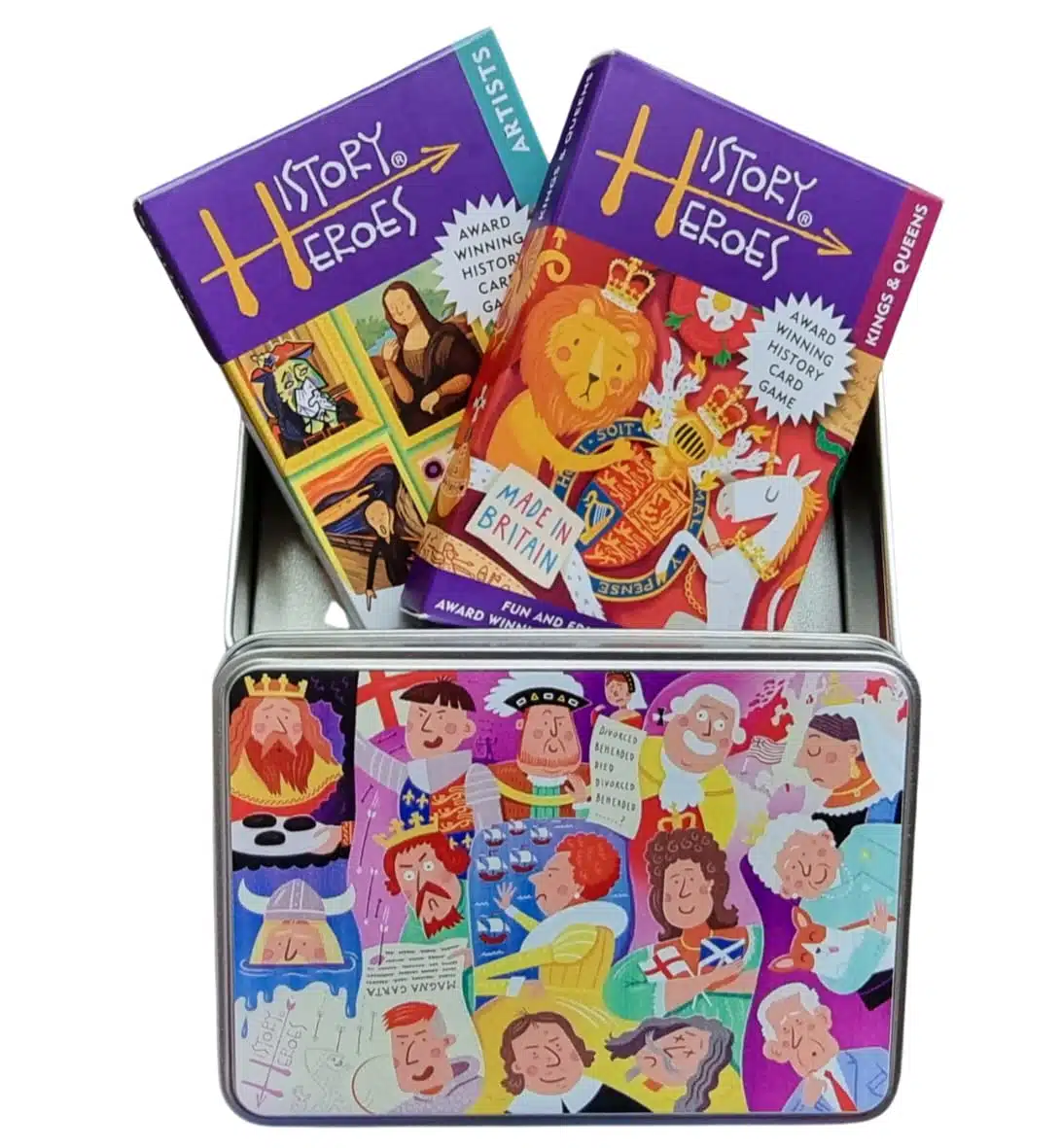 Pick & Mix History Heroes Twin Card Games with KINGS & QUEENS Gift Tin - Image 6